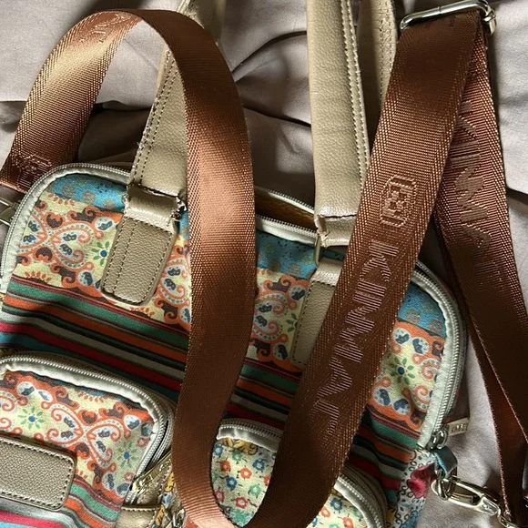 Multicolor Patterned Women's Laptop Bag some wearing shown pictures. - Picture 10 of 10